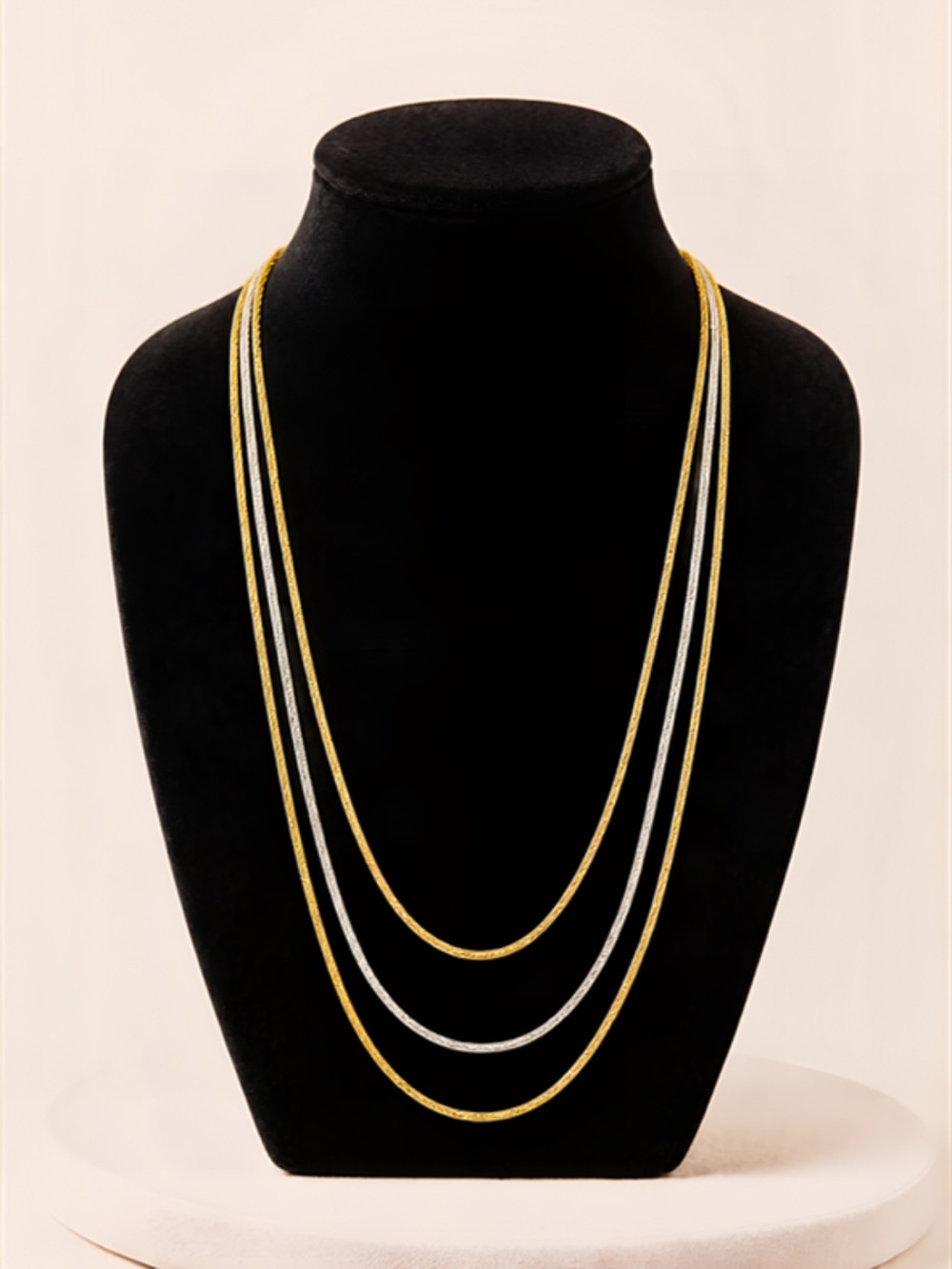 Vintage Christian Dior Multi-Strand Two-Tone Rope Chain Necklace 1861